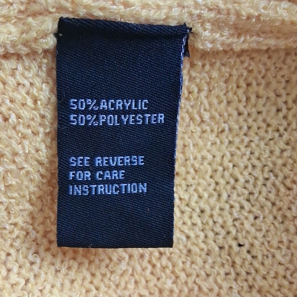 Comfy Love at First Find Yellow Crew Neck Sweater Crochet Sleeves  - Size XL - Picture 8 of 8